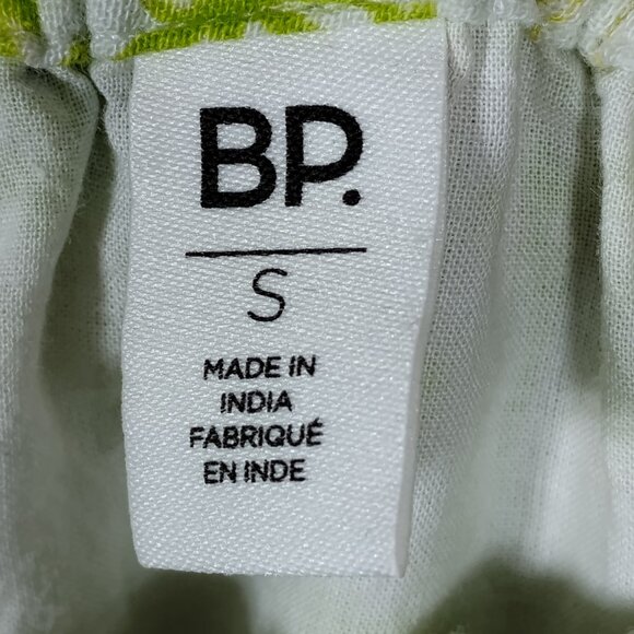 BP Nordstrom Sun Dress Size Small Light Green Floral Puffy Sleeves Pullover - Picture 5 of 8